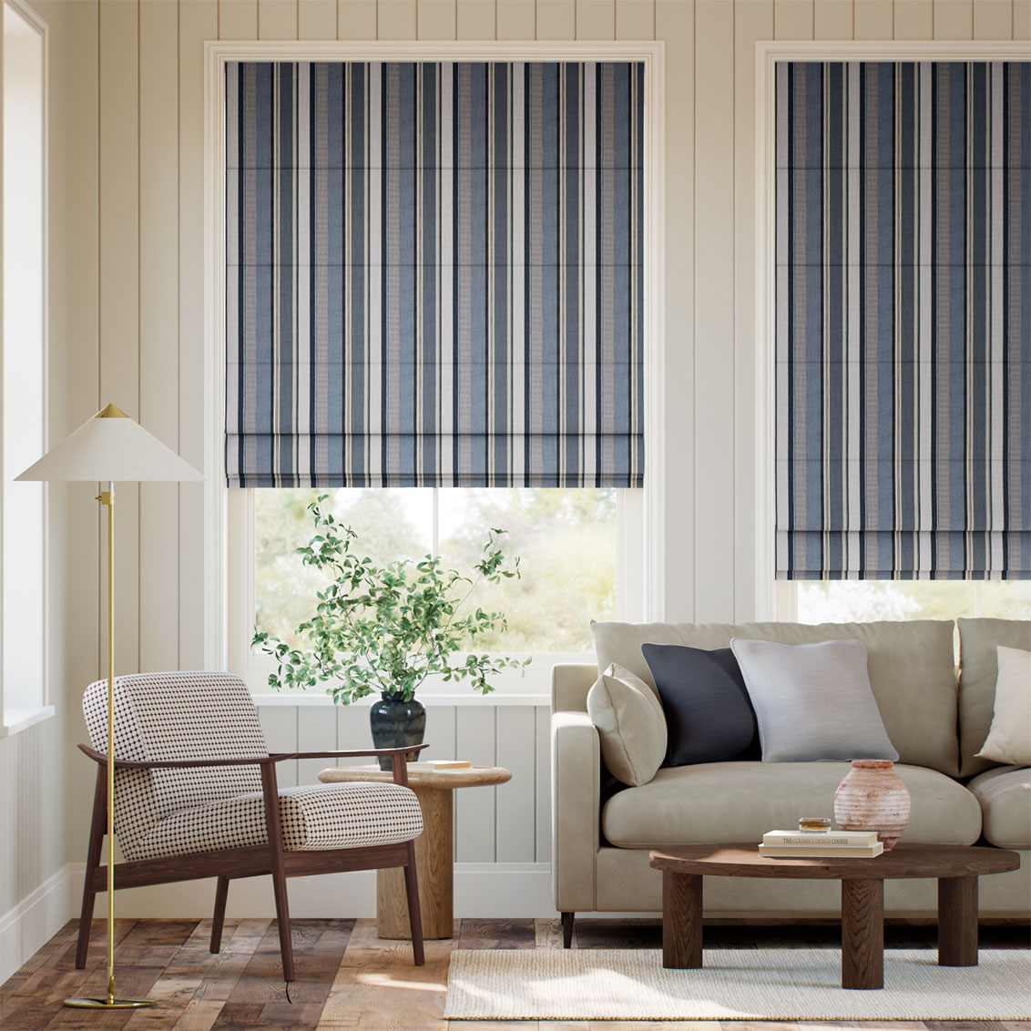 Archive Stripe Denim Roman Blind