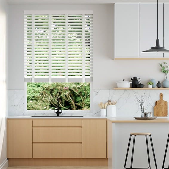 Arctic Gloss & Chalk Wooden Blind - 50mm Slat