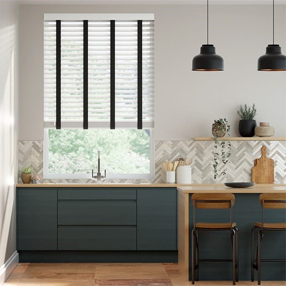 Arctic Gloss & Jet Wooden Blind - 50mm Slat