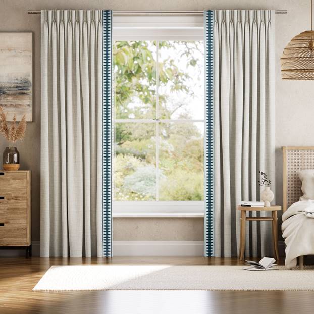 Arlo Oatmeal & Ascott Teal Curtains thumbnail image