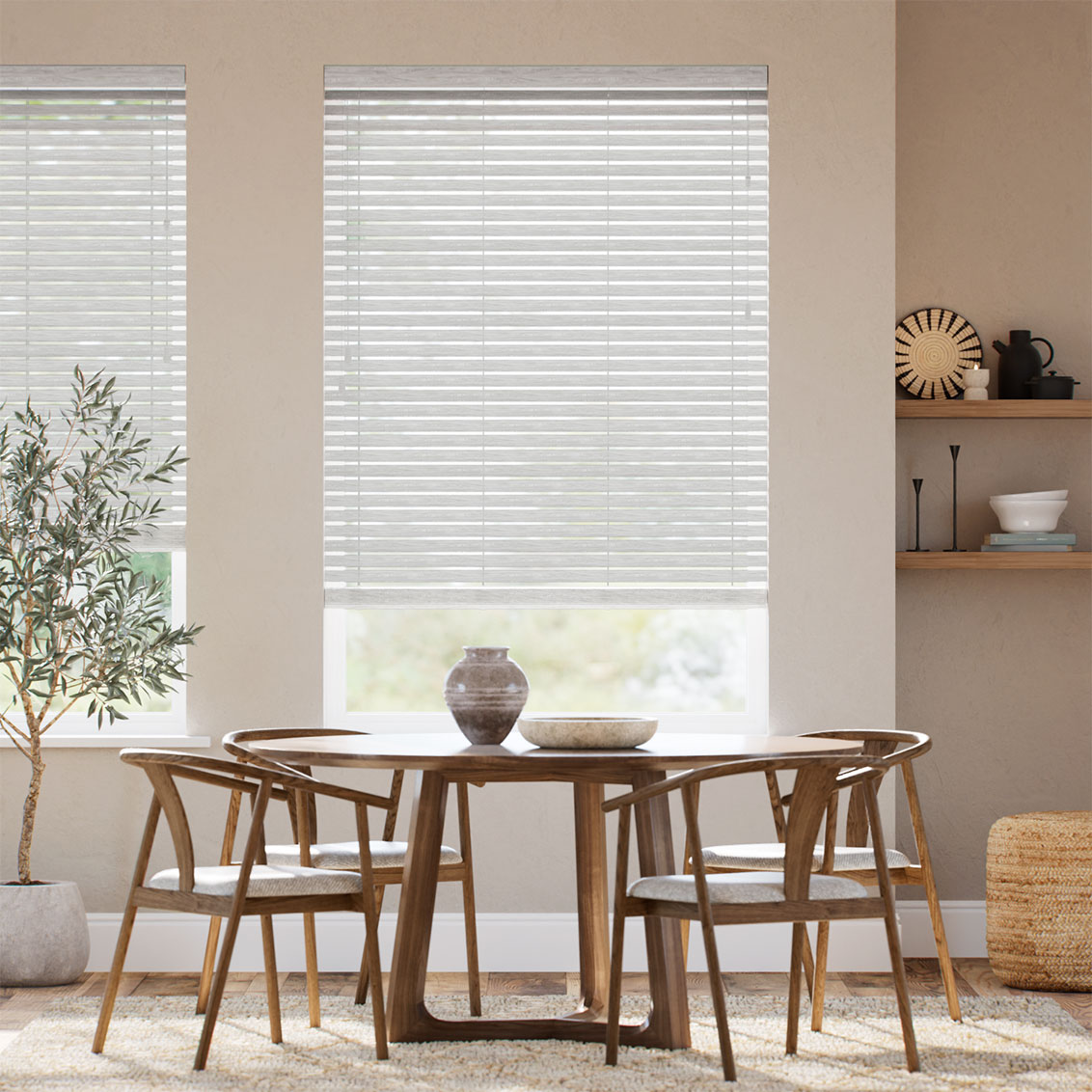 Ash White Wooden Blind - 50mm Slat