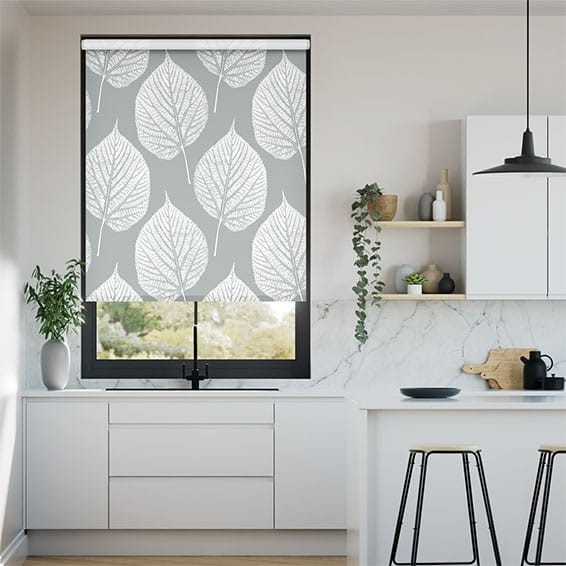 Twist2Go Aspen Leaf Pewter Roller Blind