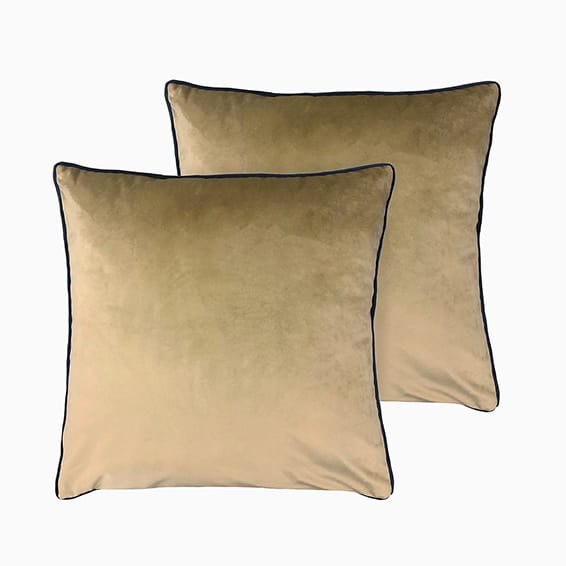 Athena Velvet Antique Gold & Smoke Cushion