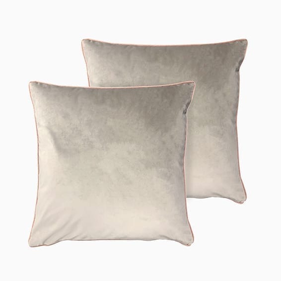 Athena Velvet Pebble & Blush Cushion