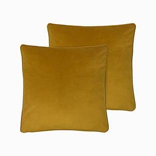 Athena Velvet Mustard Cushion thumbnail image