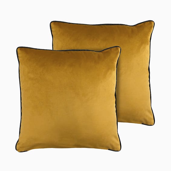 Athena Velvet Mustard & Smoke Cushion