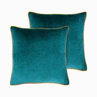 Athena Velvet Peacock & Paprika Cushion thumbnail image