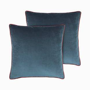 Athena Velvet Slate & Burnt Amber Cushion thumbnail image