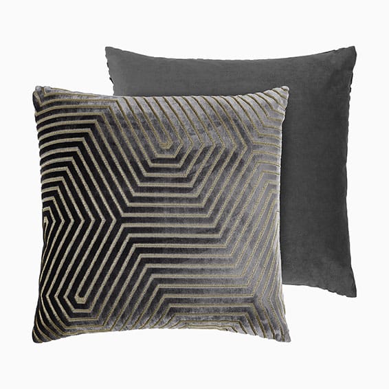 Atlas Cut Velvet Charcoal Cushion