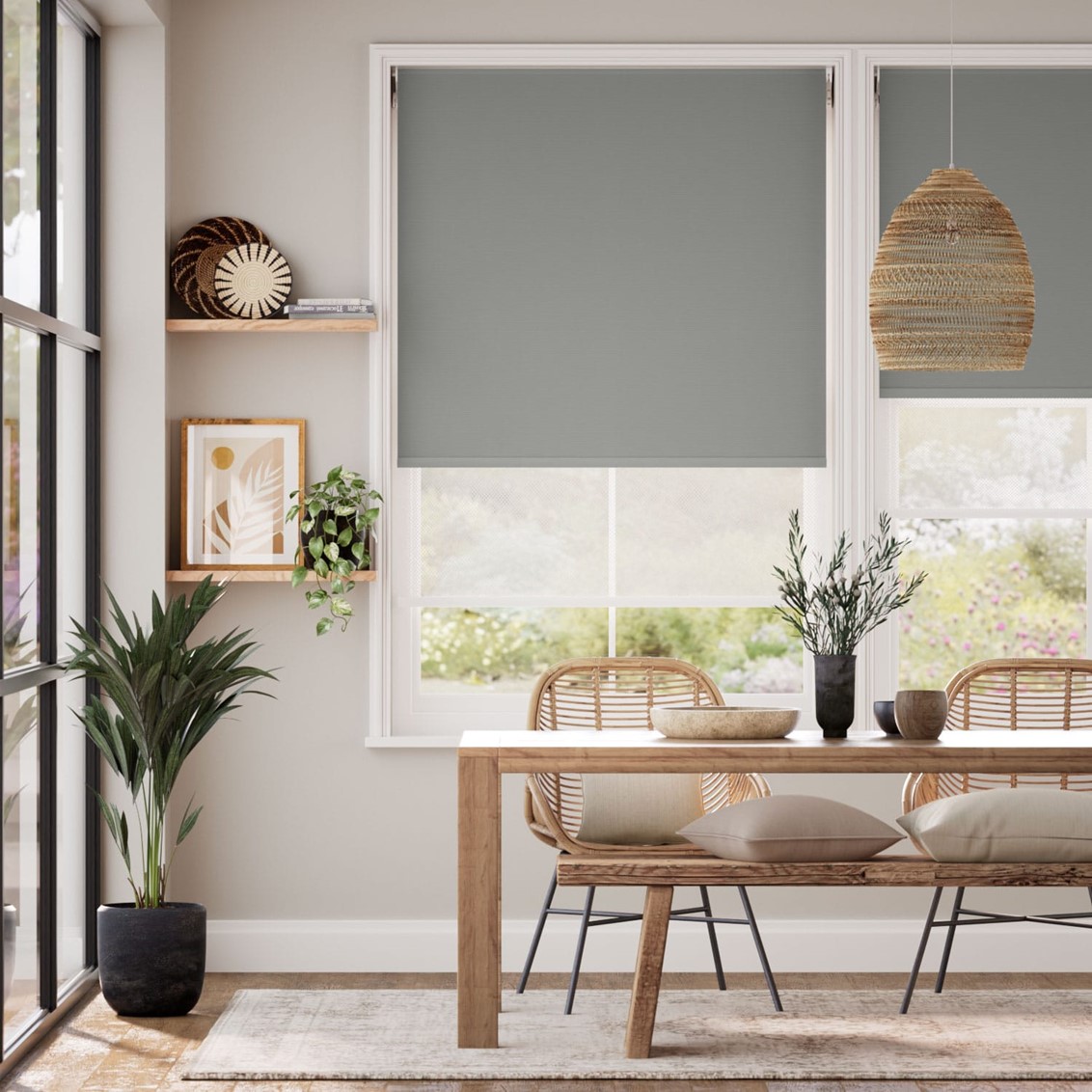 Atom Coastal Grey  Double Roller Blind