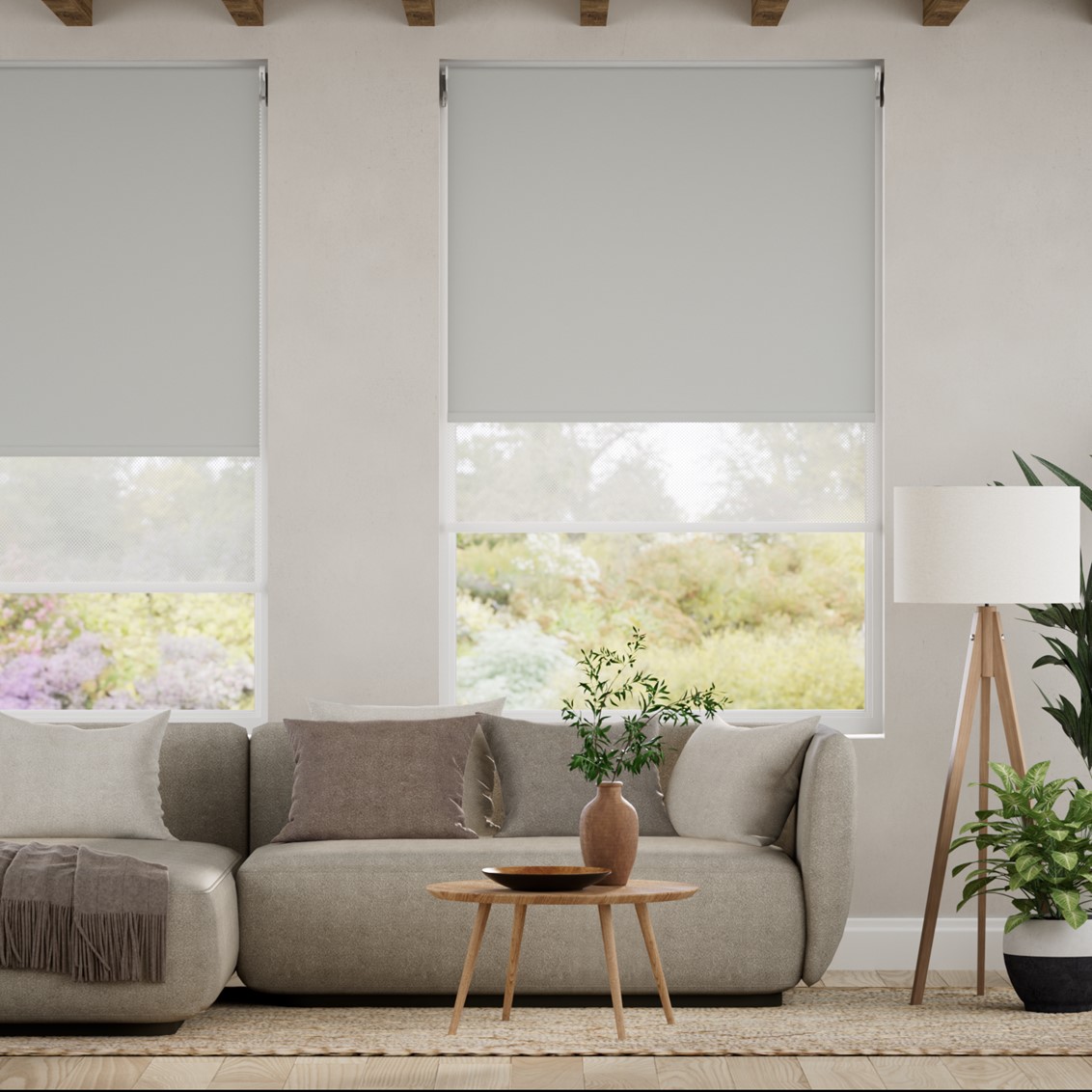 Atom Dusky Grey  Double Roller Blind