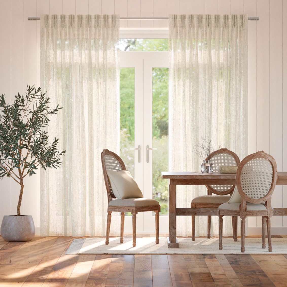 Aurelie Voile Oyster Curtains