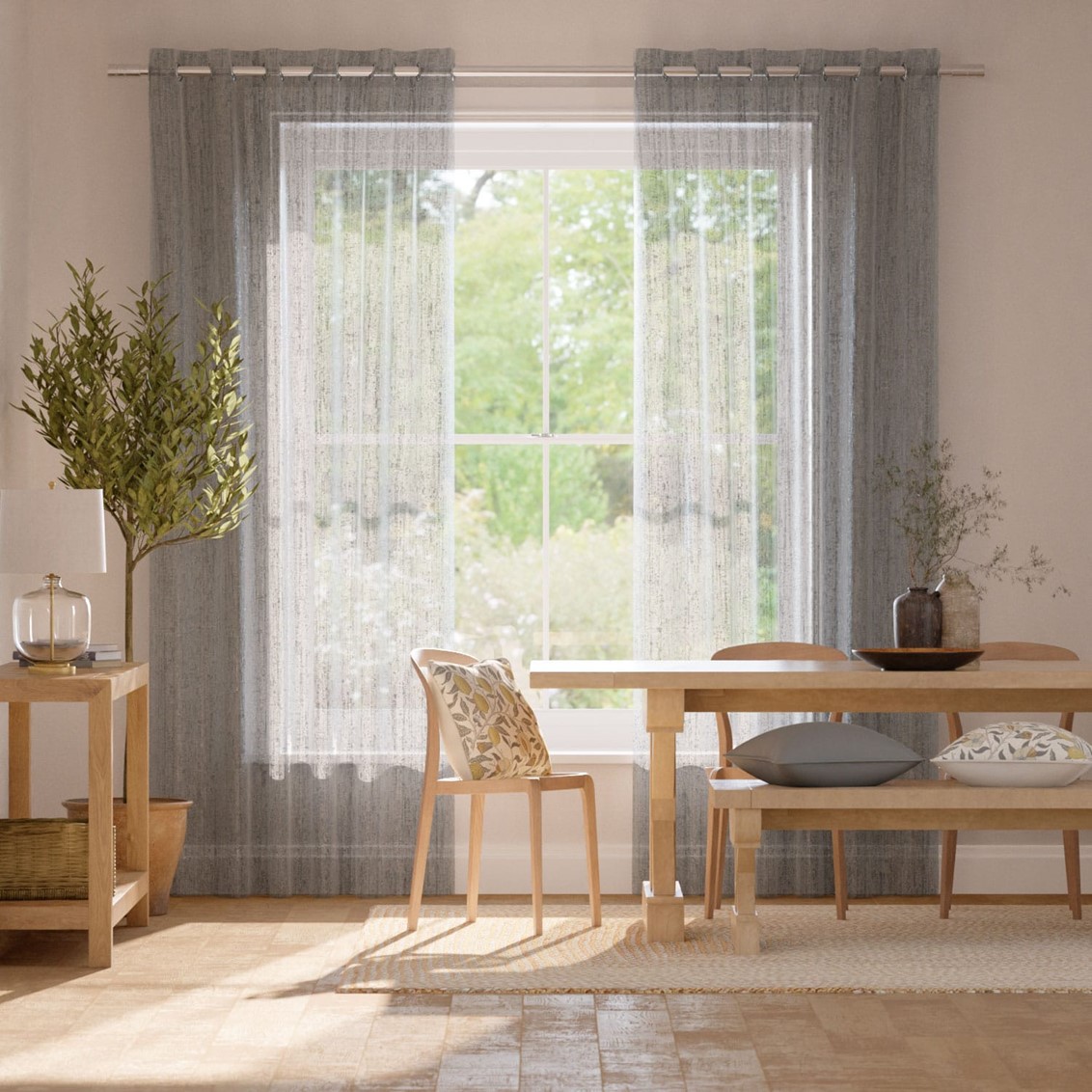 Aurelie Voile Platinum Curtains