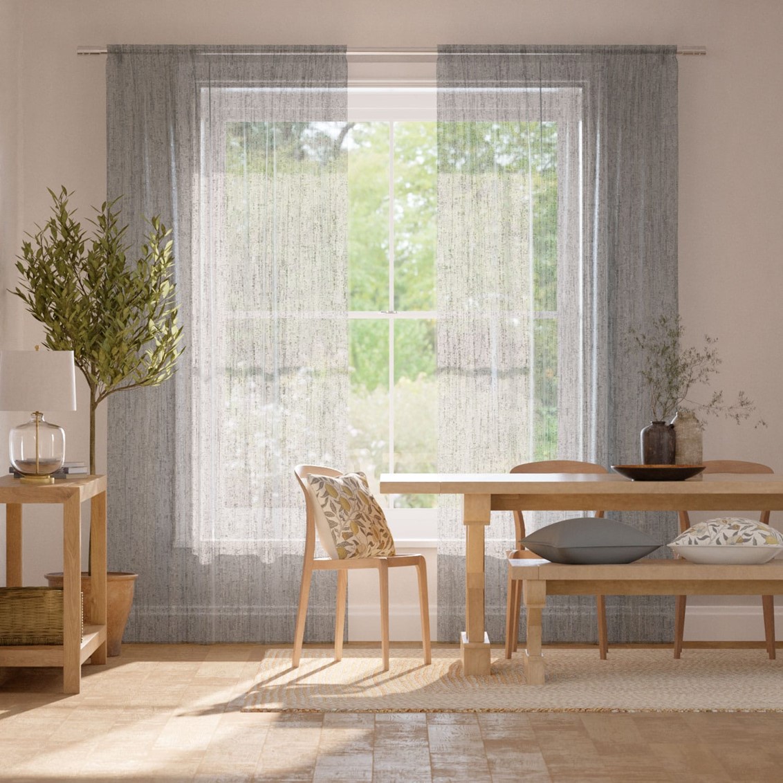 Aurelie Voile Platinum Curtains