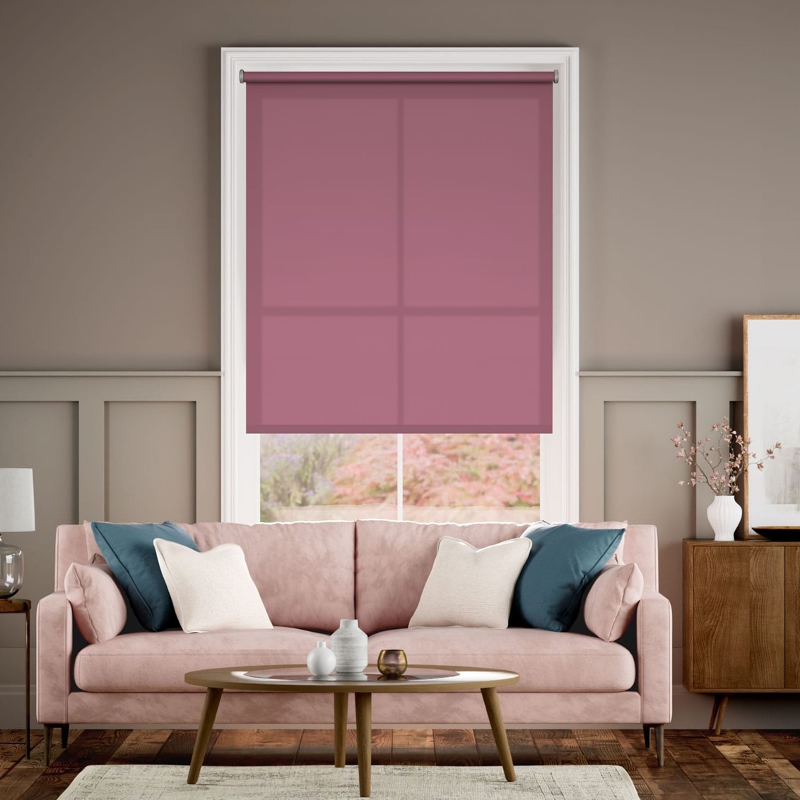 Electric Avalon Peony Pink Roller Blind