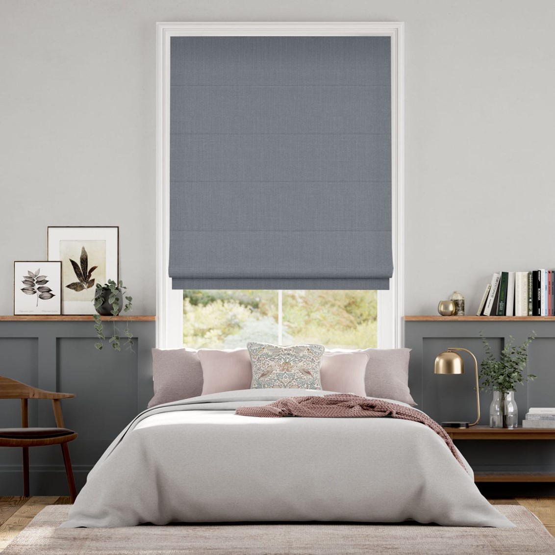 Averley Blue Grey Roman Blind