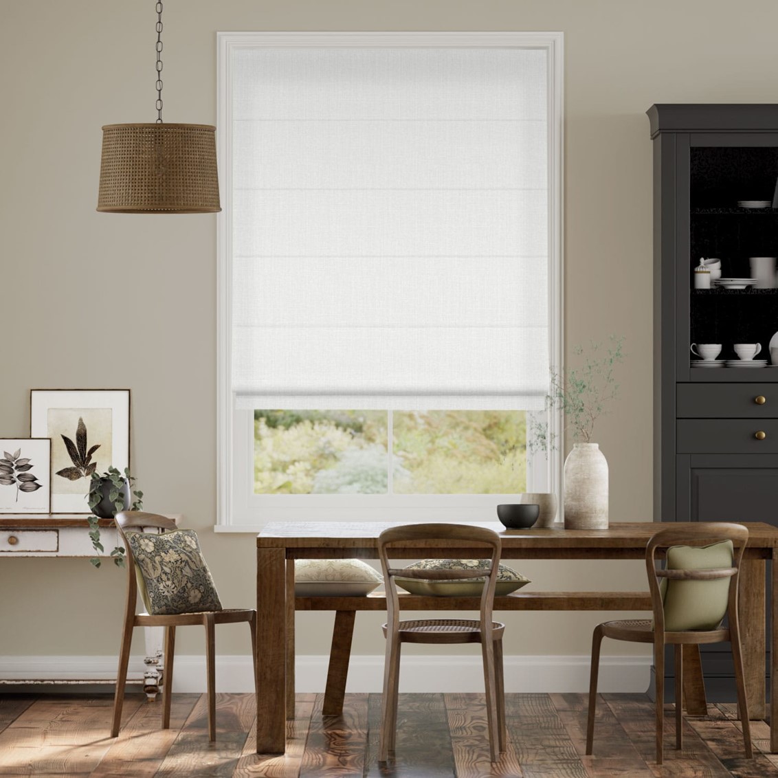 Averley Snow White Roman Blind