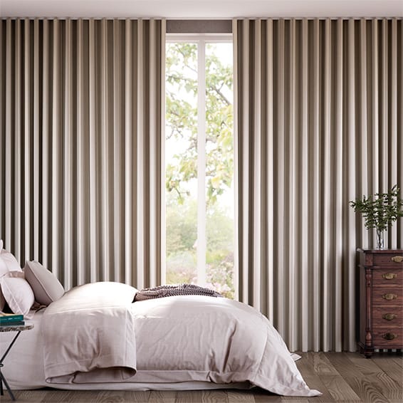 Awning Stripe Dove Grey Curtains