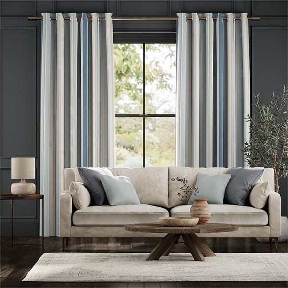 Awning Stripe Seaspray Curtains