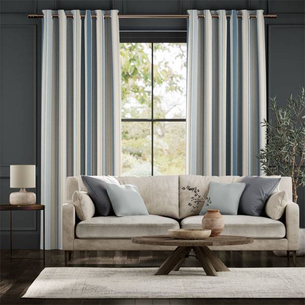 Awning Stripe Seaspray Curtains thumbnail image