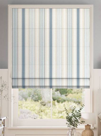 Awning Stripe Seaspray Roman Blind thumbnail image