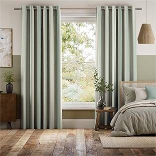 Awning Stripe Smoke Green Curtains thumbnail image