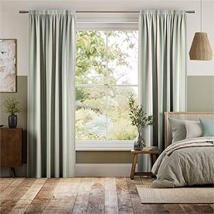 Awning Stripe Smoke Green Curtains thumbnail image