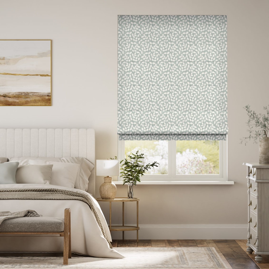 Ayla Jacquard Duck Egg Roman Blind