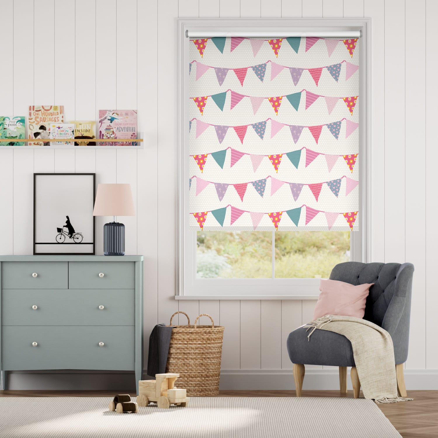 Twist2Go Baby Bunting Blackout Dainty Pink Roller Blind