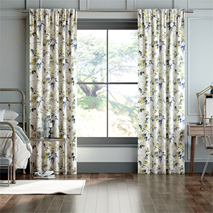 Bamboo Silhouette Blue Zest Curtains thumbnail image