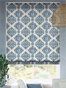 Baroque Cobalt Blue Roman Blind thumbnail image