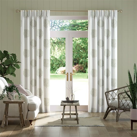 Bay Tree & Bird Fennel Curtains