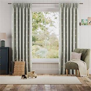 Bears & Balloons Mint Grey Curtains thumbnail image