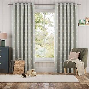 Bears & Balloons Mint Grey Curtains thumbnail image