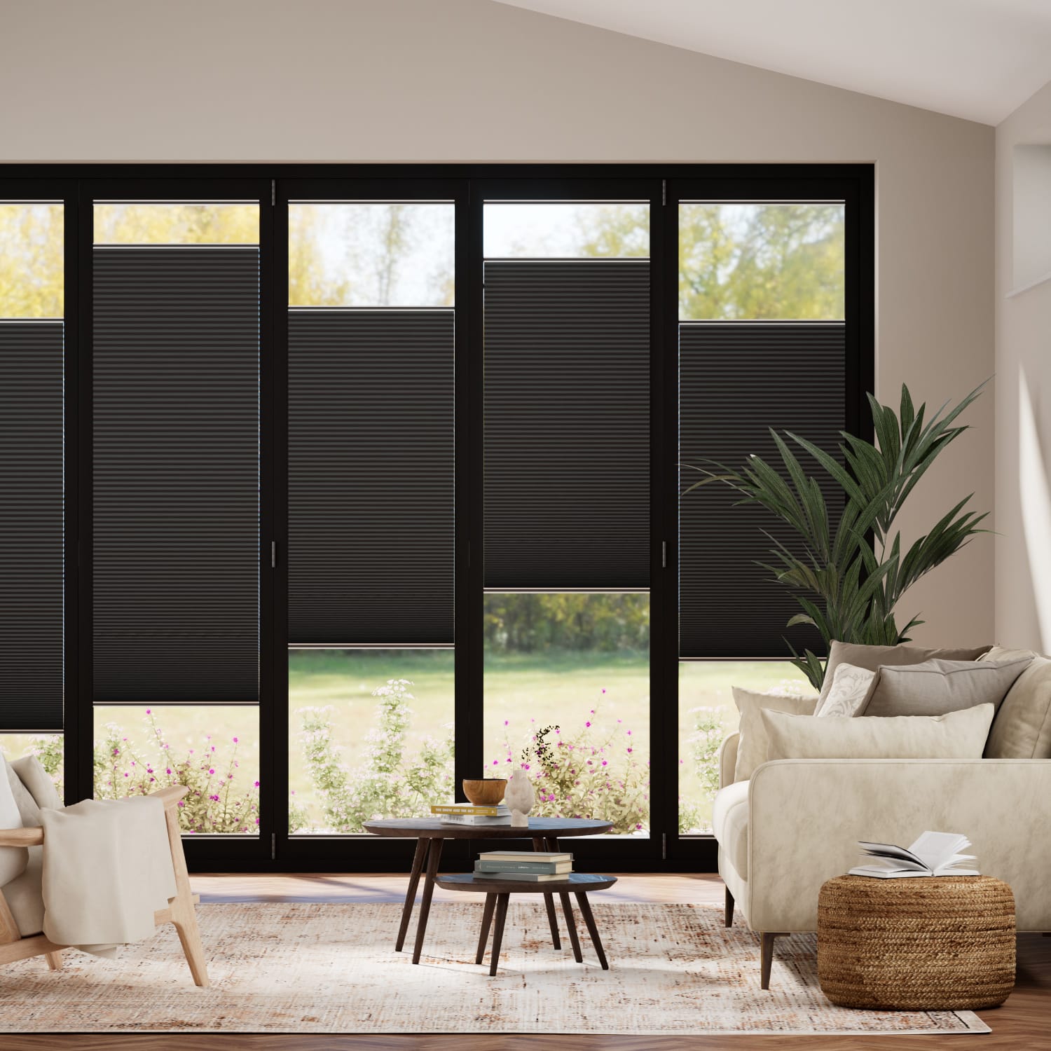 BiFold Adapt DuoLuxe Anthracite Pleated Blind