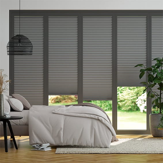 BiFold ClickFIT DuoLuxe Anchor Grey  Pleated Blind