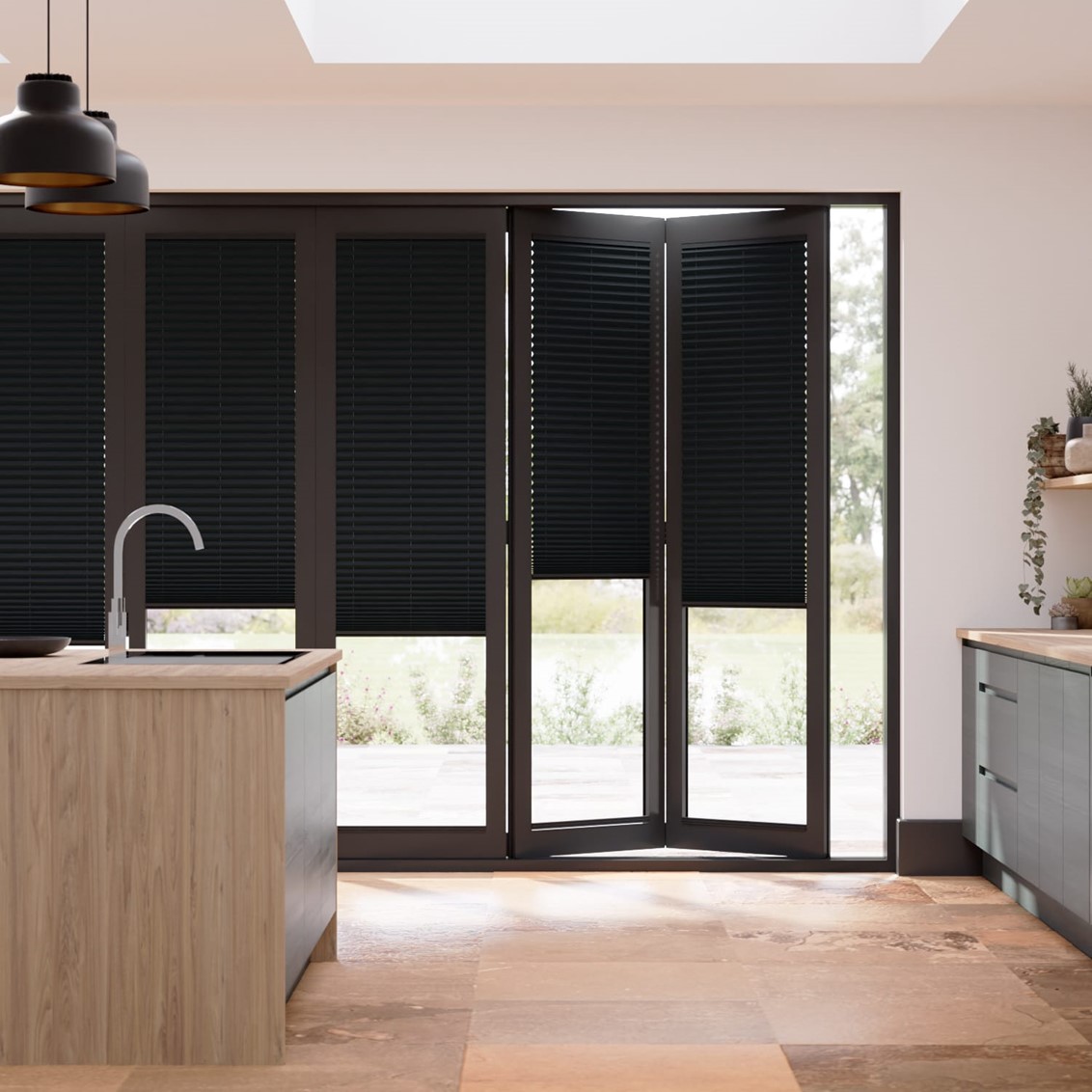 BiFold ClickFIT Charcoal Pleated Blind