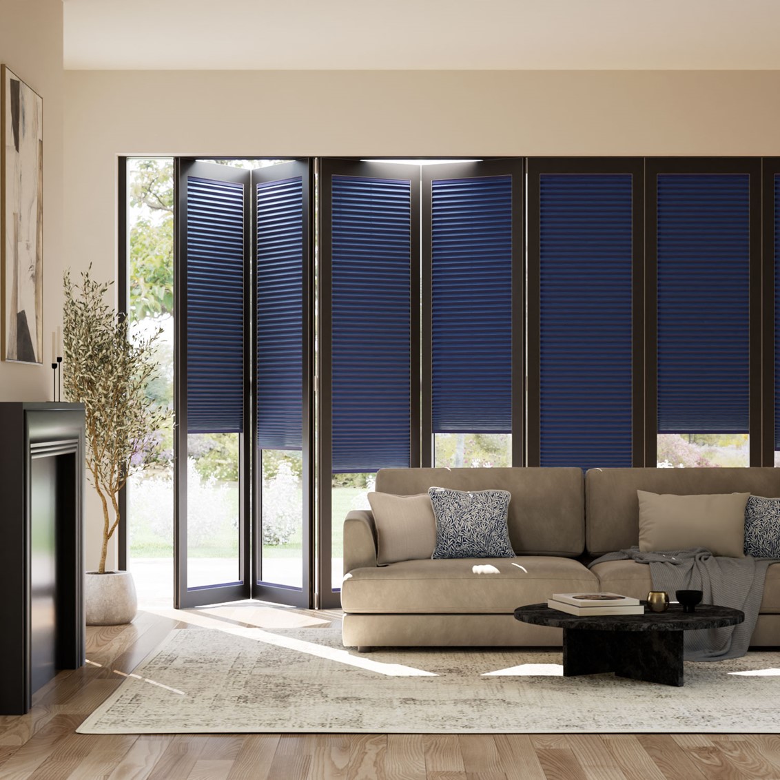 BiFold ClickFIT Royal Blue Pleated Blind