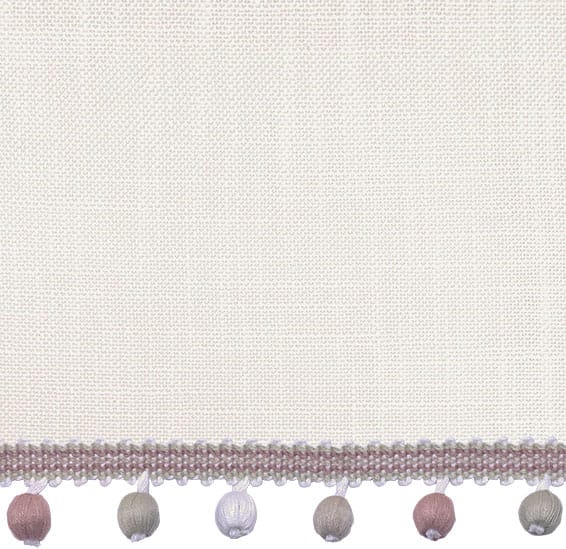 Bijou Linen Alabaster & Blush Trimmed Roman Blind
