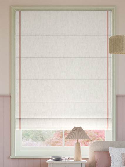 Bijou Linen Alabaster & Blush Pink Roman Blind thumbnail image