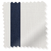 Bijou Linen Alabaster & Cavendish Navy Inset Border Roman Blind sample image