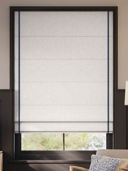 Bijou Linen Alabaster & Cavendish Navy Roman Blind thumbnail image