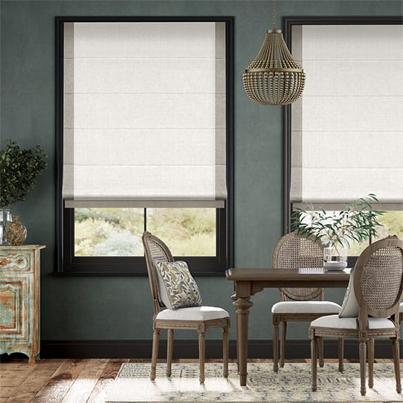 Bijou Linen Alabaster & Grey Wash Roman Blind