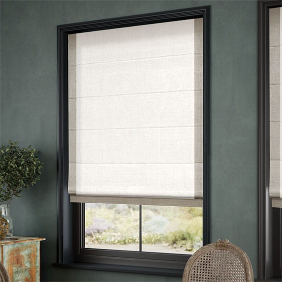 Bijou Linen Alabaster & Grey Wash Roman Blind