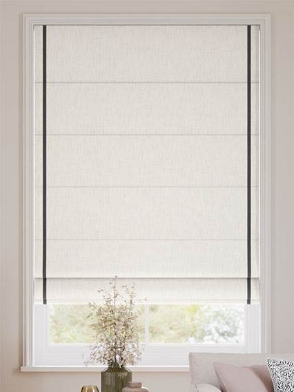 Bijou Linen Alabaster & Noir Roman Blind thumbnail image