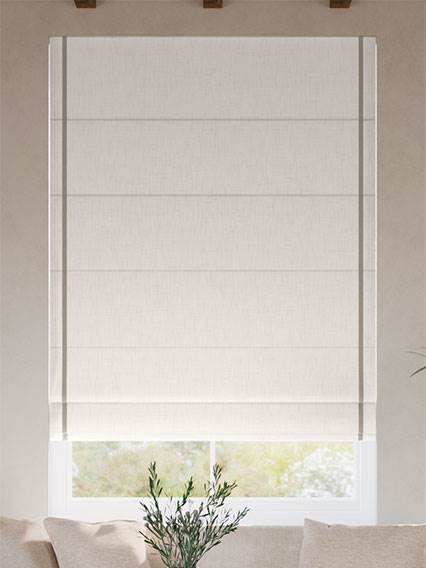 Bijou Linen Alabaster & Taupe Roman Blind thumbnail image