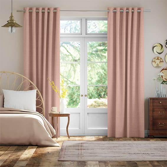 Bijou Linen Blush Pink  Curtains