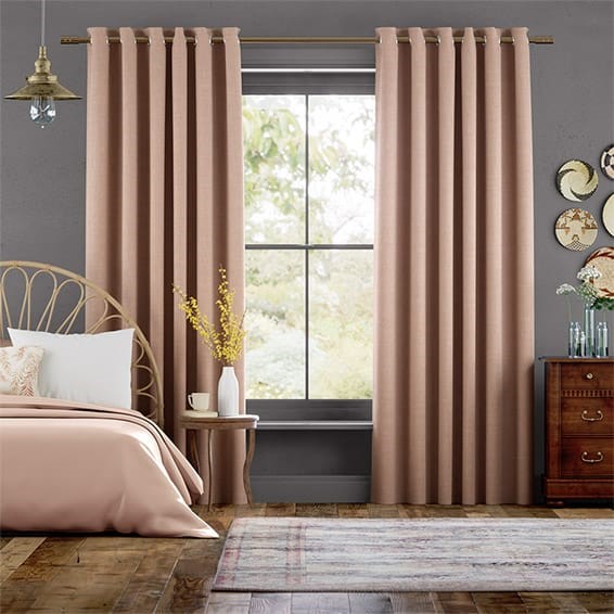 Bijou Linen Blush Pink  Curtains