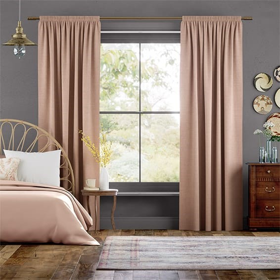 Bijou Linen Blush Pink  Curtains