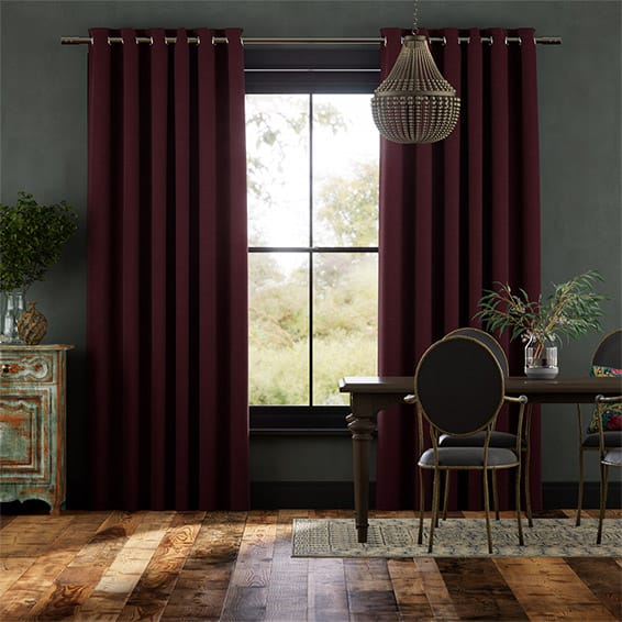 Bijou Linen Grape  Curtains